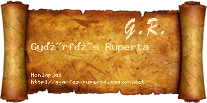 Gyárfás Ruperta névjegykártya